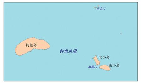 Mapa de los cursos de agua alrededor de la isla Diaoyu